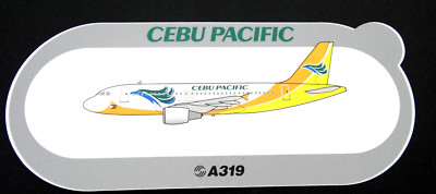 Werbe-Aufkleber Cebu Pacific Philippines Airbus A319 Flugzeug Airline 90er