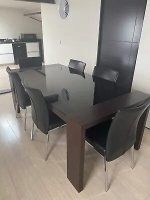 8 Seater Dining Table With Leather Seats Black Glass Tables Gumtree Australia Port Phillip Melbourne 1278506429 8 Seater Dining Table With Leather, How To Get Scratches Out Of Black Glass Table