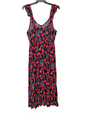Lily Loves Floral Dress Size 18 Target Women's Long Black Navy Red Front Split