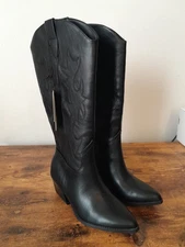 Womens Madden NYC Tall Black Western Boots Size 8 NIB