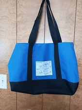 Vintage The Boeing Company Blue Canvas Tote Bag Black Trim 18 inch