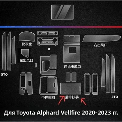Car Interior TPU Anti-scratch Protective Film For Toyota Alphard 2020-2023