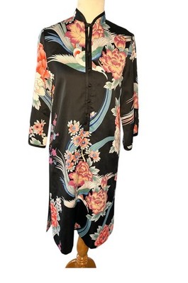 Vintage Tori Richard Dress S Made In Hawaii Crane Peony Engineered Print Hostess