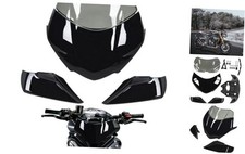 Motorcycle Front Headlight Fairing Cowl with Dark Glossy Black with Dark Smoke