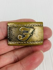 Vintage Belt Buckle Hickok Master Plate F Monogrammed Initial Letter USA Made