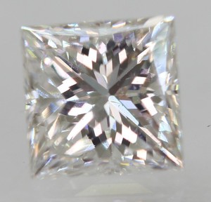 Certified 0.71 Carat D VVS2 Princess Natural Enhanced Loose Diamond 4.74x4.71mm