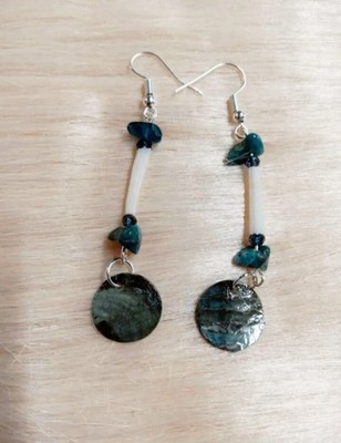 Dentalium Shell With Apatite Earrings
