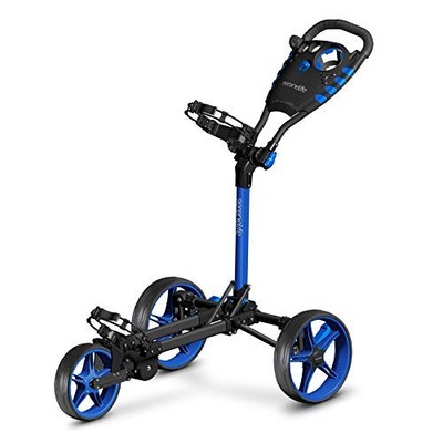 SereneLife SLGCFLW 3 Wheel Golf Push Cart - Lightweight Folding Golf Cart