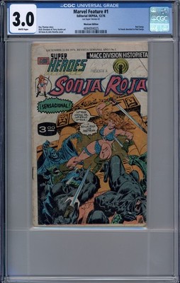 Marvel Feature #1 (1976, CGC 3.0) Red Sonja Mexican Edition Sonja Roja 1st Solo