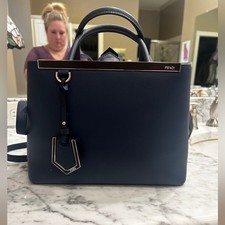 Fendi Dark Blue Petite 2Jours Satchel Bag