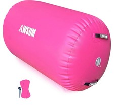 AWSUM Air Roller Gymnastics Barrel Inflatable Tumbling Mat Back Handspring Tr...