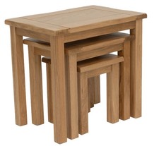 Nest of Tables,  Solid Oak Nesting Coffee Tables, 3 Nesting Side/End Lamp Table