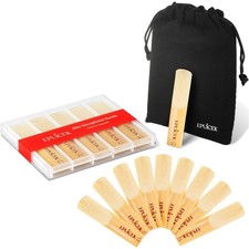10 Pack Alto Saxophone Reeds with Individual Package 2.5 in Strength, natural