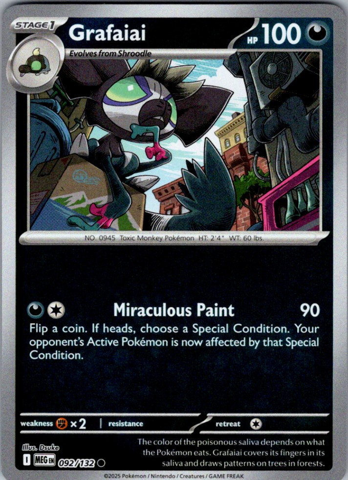 Grafaiai - Reverse Holo ME01: Mega Evolution 092/132 - LP MEG Minty Single