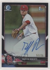 2018 Bowman Draft Chrome Pick Black Refractor 57/75 Griffin Roberts Auto g6p