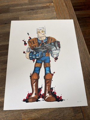 Chris Uminga Cable X-Men Original Art Sketch Marvel Copic Markers 2010 11x14 