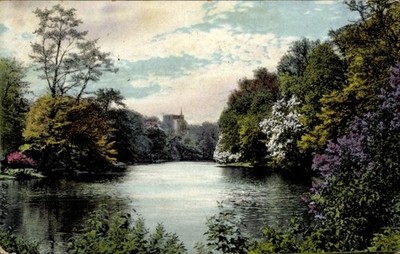 Postcard Hanseatic city of Bremen, lilac and chestnut blossom in Bremen Wall - 5050111