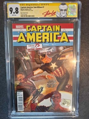 GRAIL Captain America Sam Wilson #7 CGC 9.8 SS STAN LEE Alex Ross 1:100