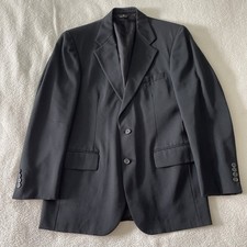 VINTAGE Polo University Club Blazer Mens 40R Ralph Lauren Solid Black Old Money