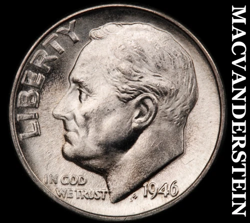 1946-D Roosevelt Dime- Silver- Choice Gem Brilliant Uncirculated Luster #i8993