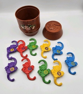 RARE 2006 Playskool My First Barrel of 4'' Monkeys Complete Set Game 1-10