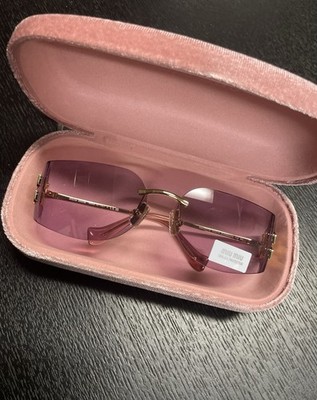Miu Miu Eyewear Aube Sunglasses (Pink & Gold)