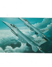 Framed 4" X 6" Print of General Dynamics F-16 Fighting Falcons. Hang or Display