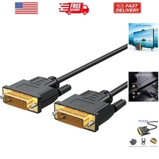 DVI Cable 6 Feet, DVI-D 24+1 Cord Male to Male Digital Video Monitor Cable fo...