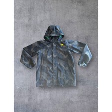 The North Face HyVent Rain Jacket Blue Camo Hooded Full Zip Lightweight Boys XL