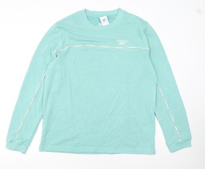 Reebok Herren Sweatshirt grün Rundhals Langarm Größe L