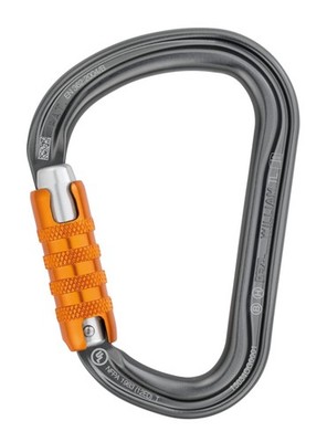 PETZL - William, Locking Carabiner for Belaying TRIACT-LOCK Gray