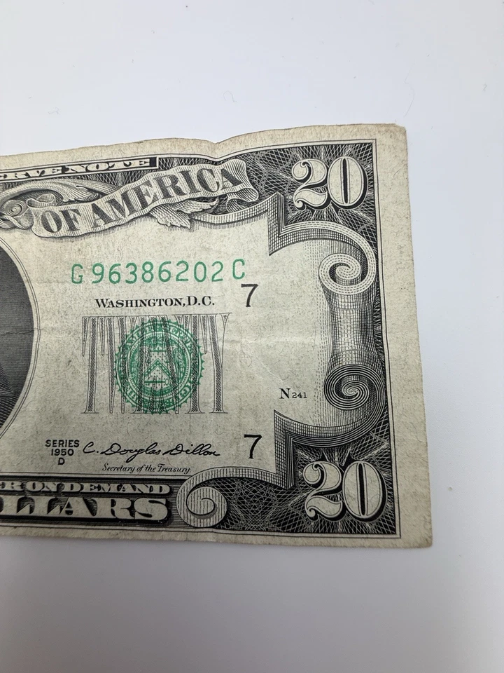 USA Bank Note: USA, Twenty Dollar 1950 D No. G96386202 C Bank Of Chicago - Image 4 of 4