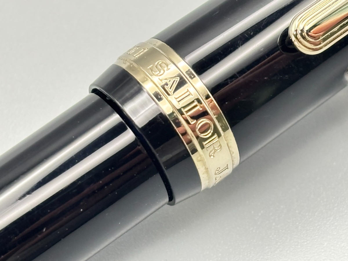 Sailor 1911 Fountain Pen 14K F Nib Black Gold Trim from Japan | eBay