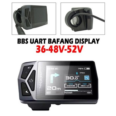 Ebike IPS LCD Display NAVI Panel Control Monitor 36V 48V 52V For BBS UART Bafang