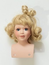 VTG Doll Head for 11 Doll Parts Replacement Bust Blonde Wig Top Eyelashes