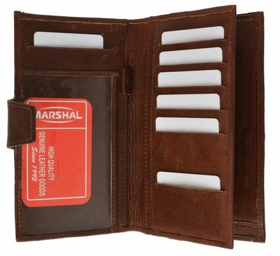 Leather Ladies Long Credit Card ID Money Pen Holder Checkbook Wallet Burgundy