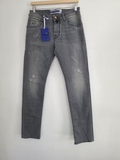 Jacob Cohën Nick Slim Jeans W29 L32 Grey Distressed Luxury Denim Made In...