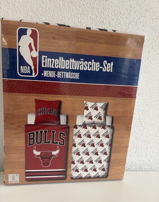 NBA Chicago Bulls Einzelbettwäsche-Set Wendebettwäsche 135x200 80x80 Baumwolle