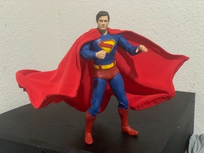 Custom Superman Fully Wired Red or Black Cape w/Logo DC Multiverse Mcfarlane