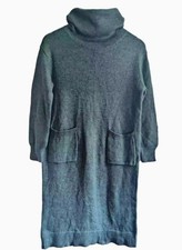 Size 12 Wool Blend  Long Sweater Dress with two Pockets Color Green
