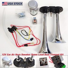 178db Loud Dual Trumpet Train Air Horn Compressor Kit For Trucks Rv Car Boat 12v
