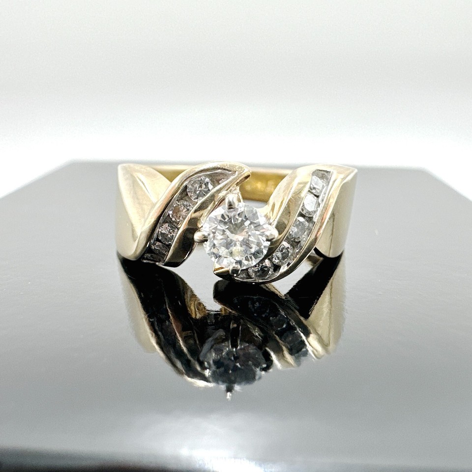 14k Yellow Gold Natural Diamond Engagement Ring 0.46TCW eBay