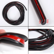 Black 16Ft U Shape Rubber Seal Car Door Edge Guard Molding Trim Protectors Strip