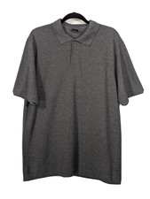 Hanes X-Temp Short Sleeve Gray Polo Shirt Size L