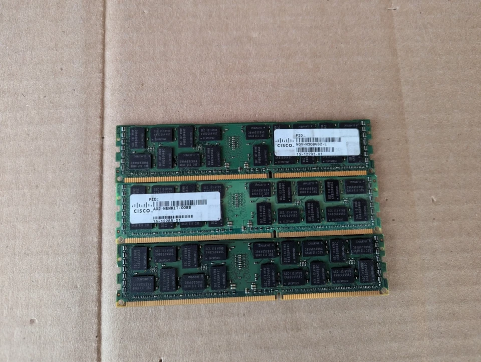 LOT 3 SAMSUNG M393B1K70CH0-YH9 8GB 2RX4 PC3L-10600R DDR3 MEMORY RAM ZZ6-4(38) - Image 2 of 3
