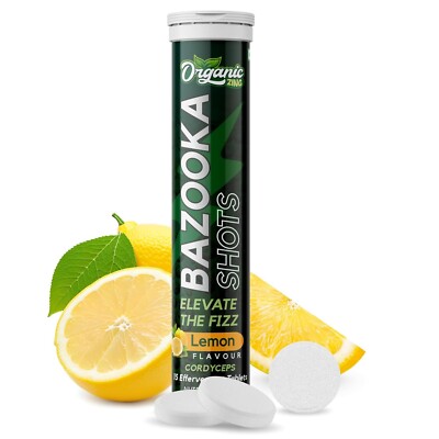 Organic Zing Bazooka Shots Effervescent Lemon Flavor - 15 Tablets