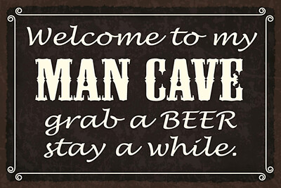 Blechschild 18x12 welcome to my MAN CAVE Wand Deko Bar Kneipe Sammler Geschenk
