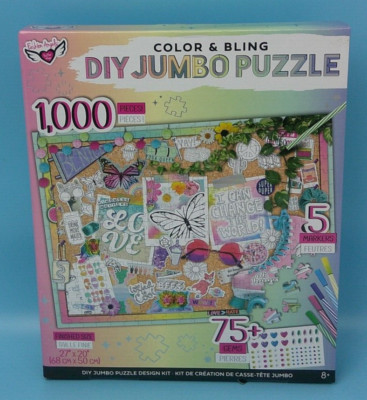 NEW Fashion Angels Color & Bling DIY Jumbo Puzzle 1000 Pieces Craft Kit
