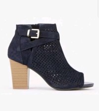 Wallis Navy Buckle Detail Peeptoe Stiefeletten Damen Größe EU 40 REF W 61