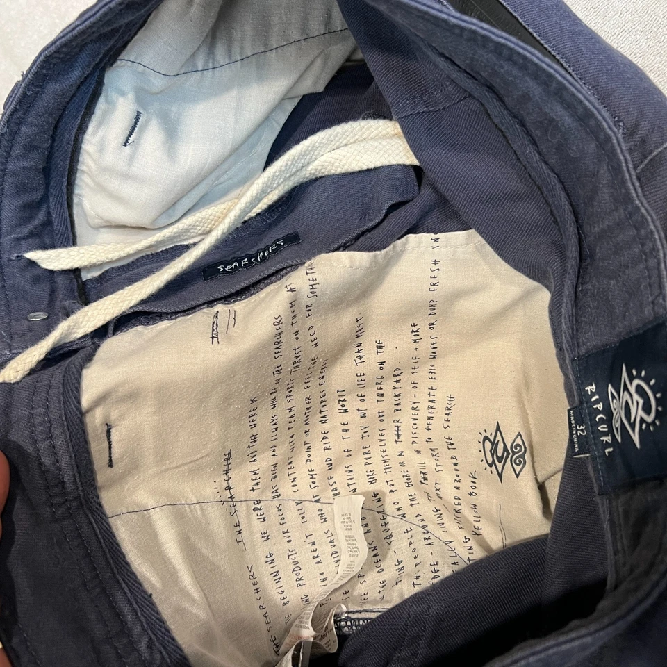 VTG Men’s Rip Curl The Searchers Walkshort Blue Shorts Size 32 Hiking Drawstring - Image 3 of 4